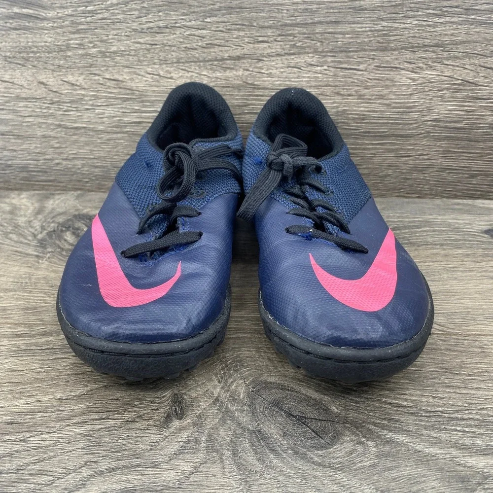 Nike Hypervenom Phade II TF Soccer Cleats Kids 1.5Y Navy Pink 725239-446